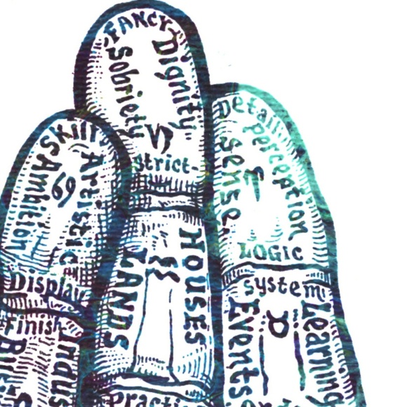 Hand palmistry Halloween abstract art print 8x10 - Picture 4 of 5